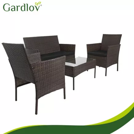 Meble ogrodowe rattanowe brązowe Gardlov 26911