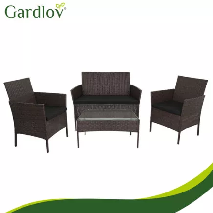 Meble ogrodowe rattanowe brązowe Gardlov 26911