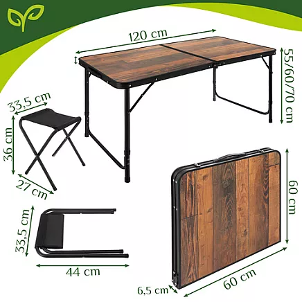 Stół ogrodowy składany + 4 krzesła Gardlov