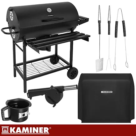 Grill ogrodowy z pokrywą 108x67x96cm Kaminer