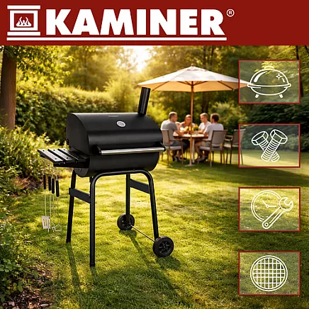 Grill ogrodowy z pokrywą 82x51x117cm Kaminer