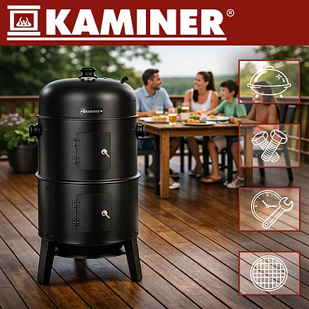 Grill ogrodowy z pokrywą 44x80x42cm Kaminer