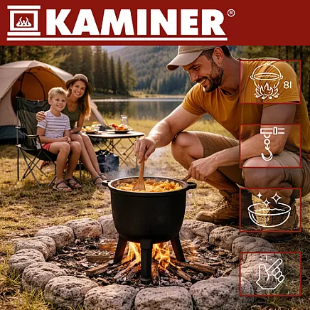 Kociołek żeliwny emaliowany 8l Kaminer