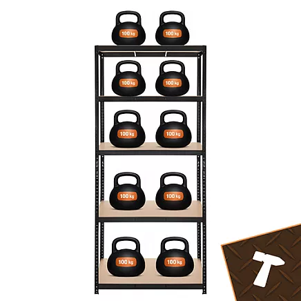 Storage rack - black 220x100x45 Bigstreen