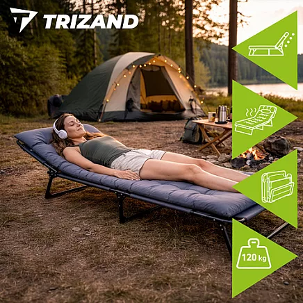 Leżak ogrodowy składany 192x68x28cm Trizand