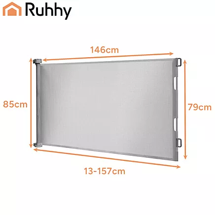 Bramka zabezpieczająca do drzwi-szara Ruhhy