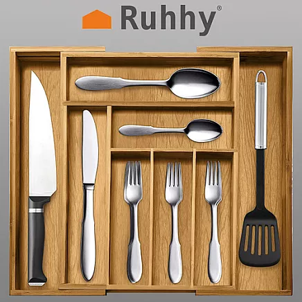 Wkład/ organizer bambusowy do szuflady Ruhhy