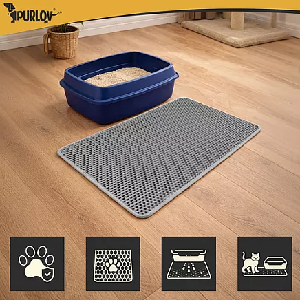 Mata pod kuwetę 75x55cm - szara Purlov