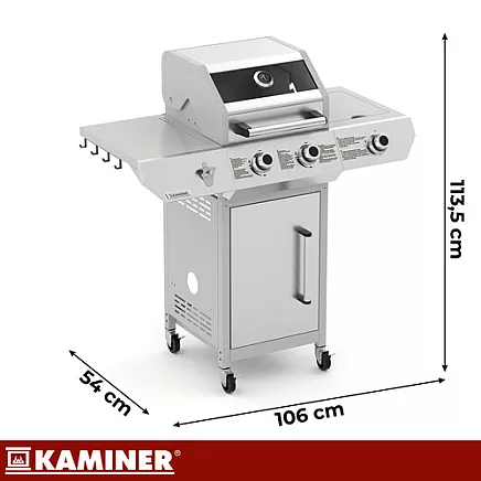 Gas grill 2+1 10kW Varen 3.0 Kaminer