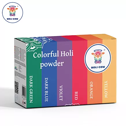 Holi Color Powder Set 6x100g Holi Cow 27335