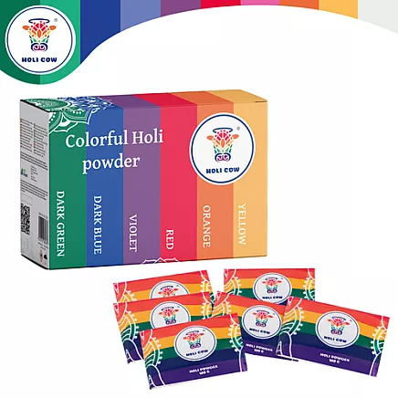 Holi Color Powder Set 6x100g Holi Cow 27335