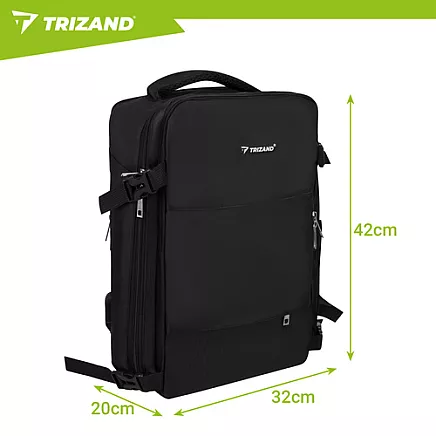Trizand black hiking backpack 42x32x40cm