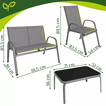 Balcony furniture set - gray Gardlov