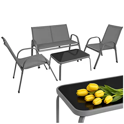 Balcony furniture set - gray Gardlov