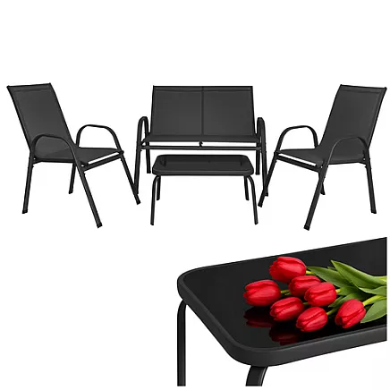 Balcony furniture set - black Gardlov