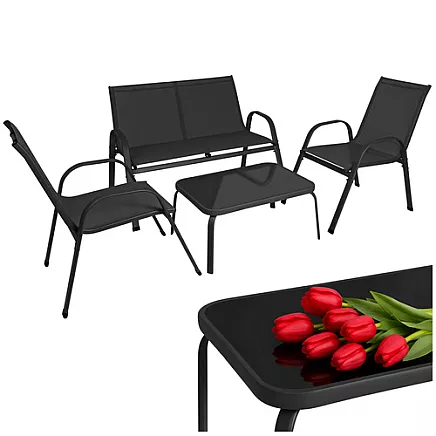 Balcony furniture set - black Gardlov