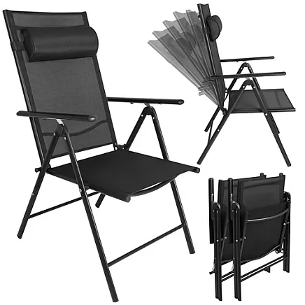 Gardlov black folding garden chair, 2 pieces