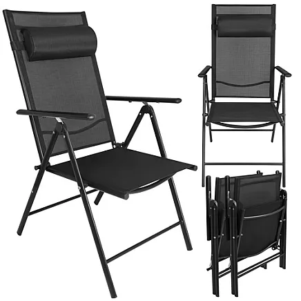 Gardlov black folding garden chair, 2 pieces