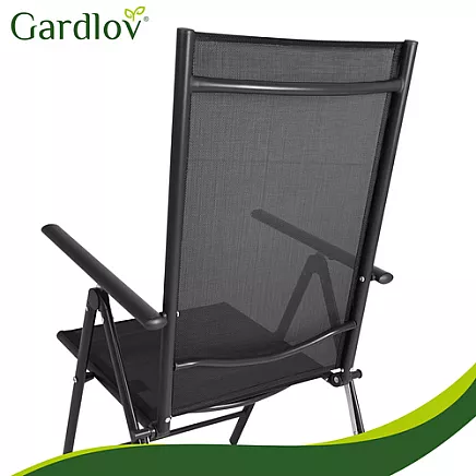 Gardlov black folding garden chair, 2 pieces