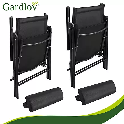 Gardlov black folding garden chair, 2 pieces