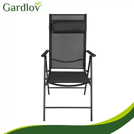 Gardlov black folding garden chair, 2 pieces