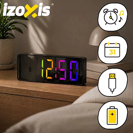 Alarm clock - Izoxis colorful LED clock