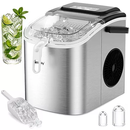 Ice cube maker 1.2l silver + Ruhhy scoop