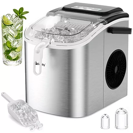 Ice cube maker 1.2l silver + Ruhhy scoop