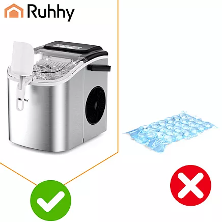 Ice cube maker 1.2l silver + Ruhhy scoop