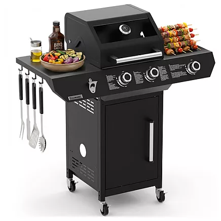 Gas grill 2+1 10kW Varen Black 3.0 Kaminer