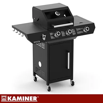 Gas grill 2+1 10kW Varen Black 3.0 Kaminer