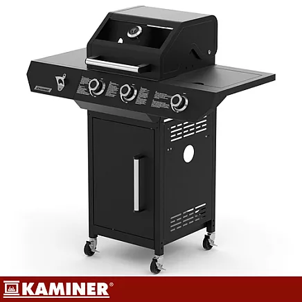Gas grill 2+1 10kW Varen Black 3.0 Kaminer