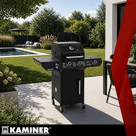 Gas grill 2+1 10kW Varen Black 3.0 Kaminer