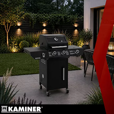 Gas grill 2+1 10kW Varen Black 3.0 Kaminer