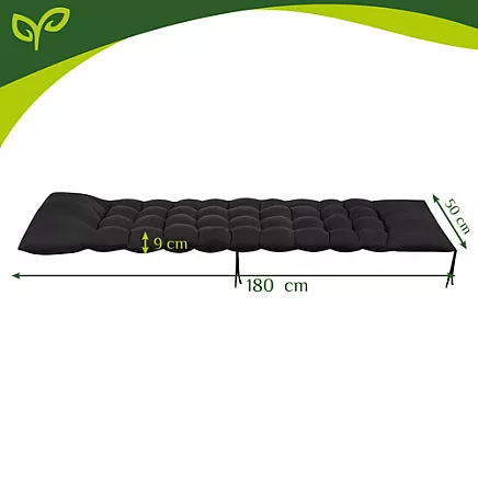Gardlov black quilted garden lounger cushion
