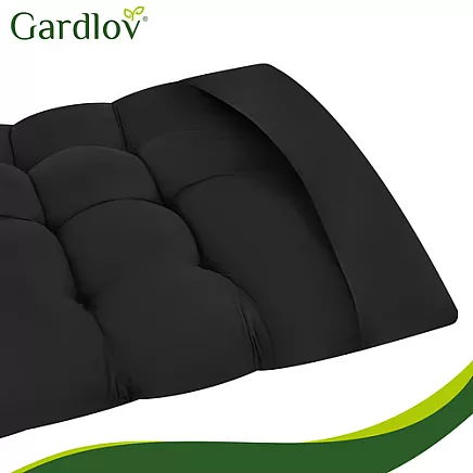 Gardlov black quilted garden lounger cushion