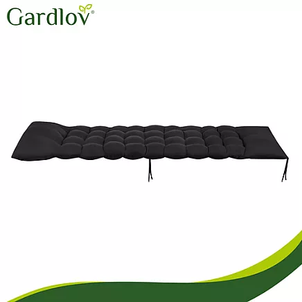 Gardlov black quilted garden lounger cushion