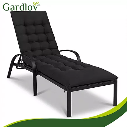 Gardlov black quilted garden lounger cushion