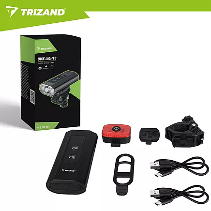 1300lm LED bike light + Trizand rear light
