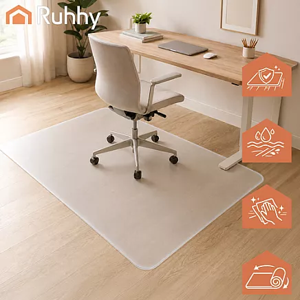 Ruhhy chair protection mat 90x130cm - milky