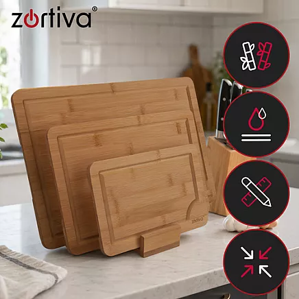 Bamboo chopping board - 3 pcs Zortiva