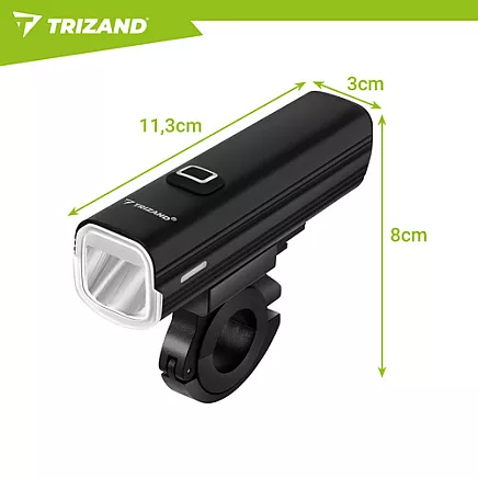 1000lm LED bike light + Trizand rear light