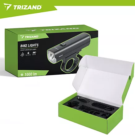 1000lm LED bike light + Trizand rear light