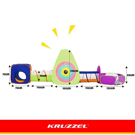 Kruzzel 5-in-1 Childrens Tent with Tunnels