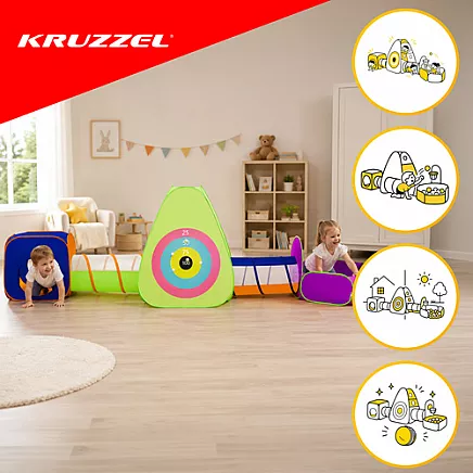 Kruzzel 5-in-1 Childrens Tent with Tunnels
