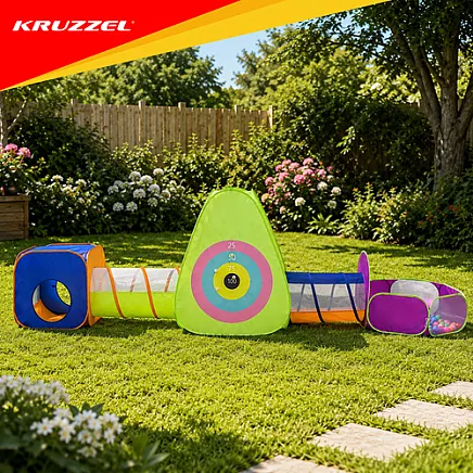 Kruzzel 5-in-1 Childrens Tent with Tunnels