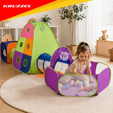 Kruzzel 5-in-1 Childrens Tent with Tunnels