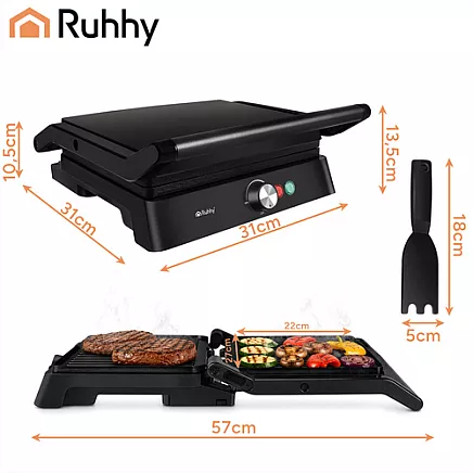 Ruhhy 26176 2000W Electric Grill/Toaster