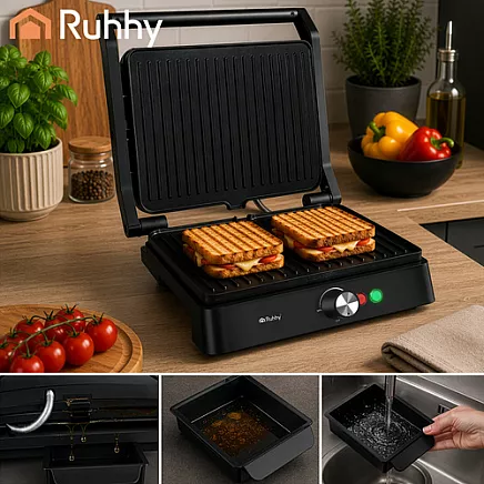Ruhhy 26176 2000W Electric Grill/Toaster