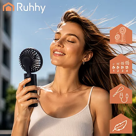 Ruhhy Mini Black Hand Fan